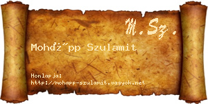 Mohápp Szulamit névjegykártya